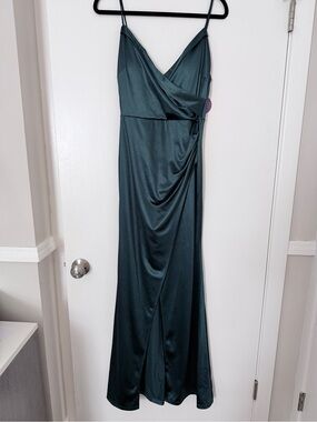 Windsor | Dresses | Windsor Lola Satin High Slit Dress | Poshmark Windsor | Dresses | Windsor Lola Satin High Slit Dress | Poshmark